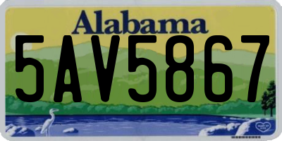 AL license plate 5AV5867