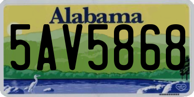 AL license plate 5AV5868
