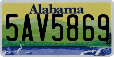 AL license plate 5AV5869
