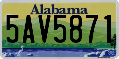AL license plate 5AV5871