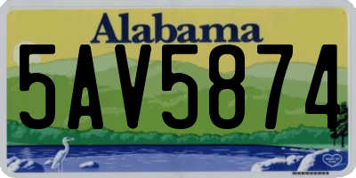 AL license plate 5AV5874