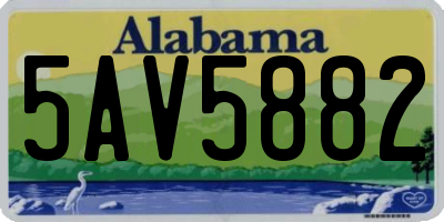 AL license plate 5AV5882