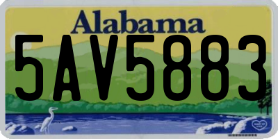 AL license plate 5AV5883