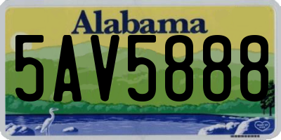 AL license plate 5AV5888