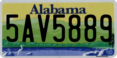 AL license plate 5AV5889
