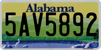 AL license plate 5AV5892