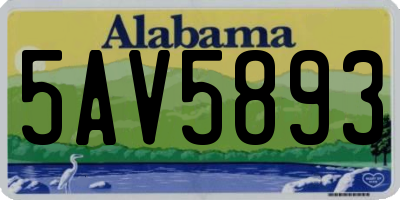 AL license plate 5AV5893