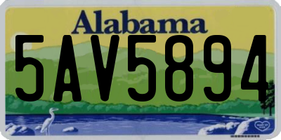 AL license plate 5AV5894