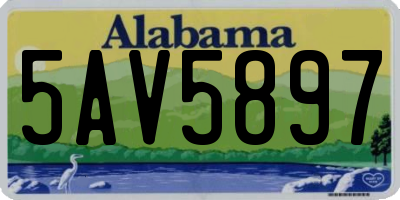 AL license plate 5AV5897