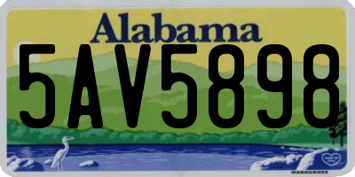 AL license plate 5AV5898