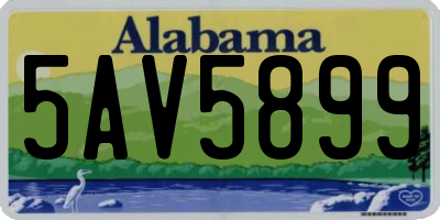 AL license plate 5AV5899