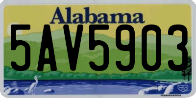 AL license plate 5AV5903