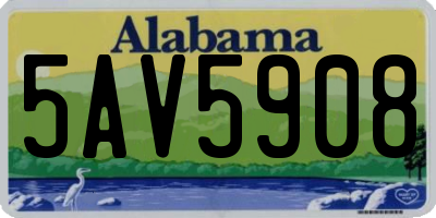 AL license plate 5AV5908