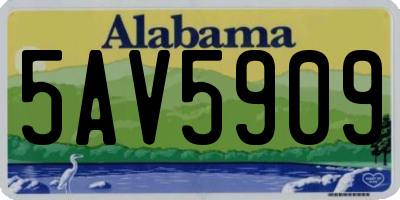 AL license plate 5AV5909
