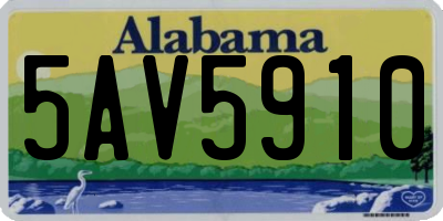 AL license plate 5AV5910