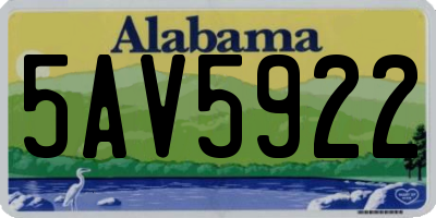 AL license plate 5AV5922