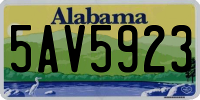 AL license plate 5AV5923