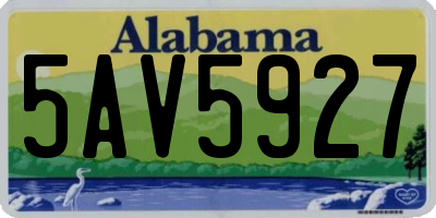 AL license plate 5AV5927