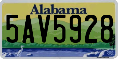 AL license plate 5AV5928