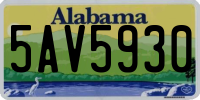 AL license plate 5AV5930