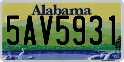 AL license plate 5AV5931