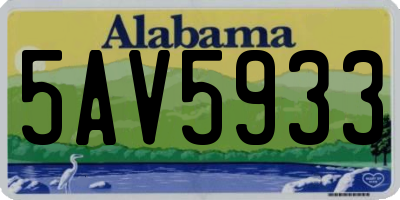 AL license plate 5AV5933