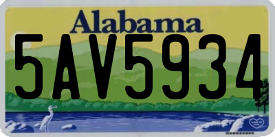 AL license plate 5AV5934
