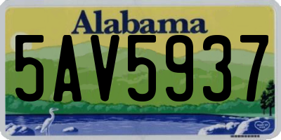 AL license plate 5AV5937