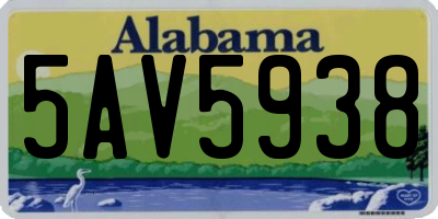 AL license plate 5AV5938