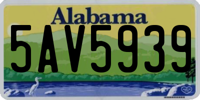 AL license plate 5AV5939