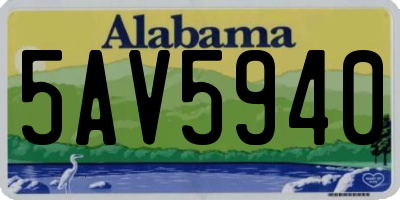 AL license plate 5AV5940
