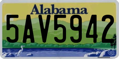 AL license plate 5AV5942