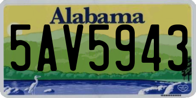 AL license plate 5AV5943
