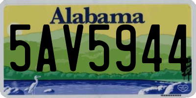 AL license plate 5AV5944