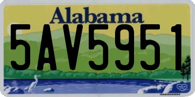 AL license plate 5AV5951