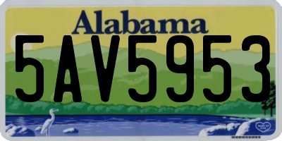 AL license plate 5AV5953