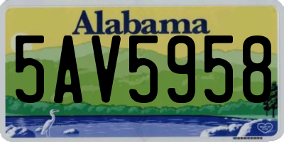 AL license plate 5AV5958