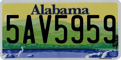 AL license plate 5AV5959
