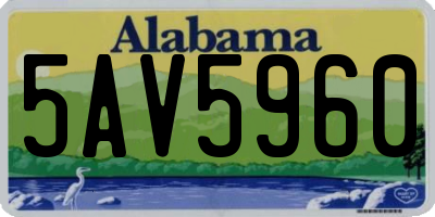 AL license plate 5AV5960