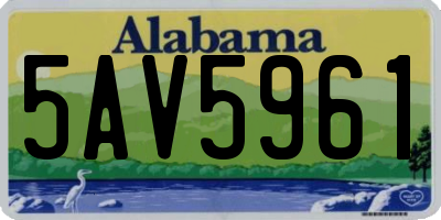 AL license plate 5AV5961