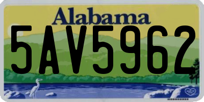 AL license plate 5AV5962