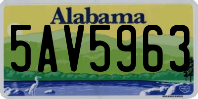 AL license plate 5AV5963