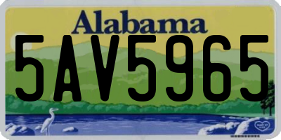 AL license plate 5AV5965