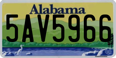 AL license plate 5AV5966