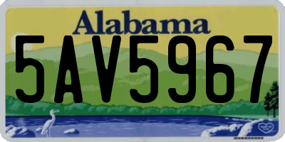 AL license plate 5AV5967