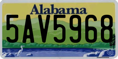 AL license plate 5AV5968
