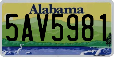 AL license plate 5AV5981