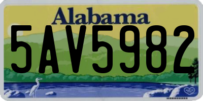 AL license plate 5AV5982