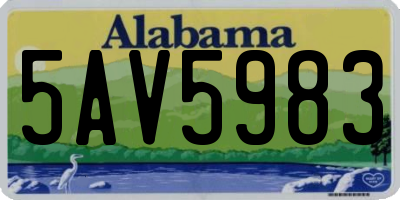 AL license plate 5AV5983