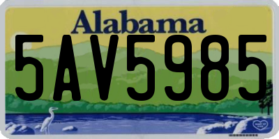 AL license plate 5AV5985